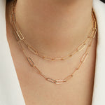XL Paperclip Chain Necklace | Medium 14k Gold Filled