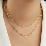 XL Paperclip Chain Necklace | Medium 14k Gold Filled