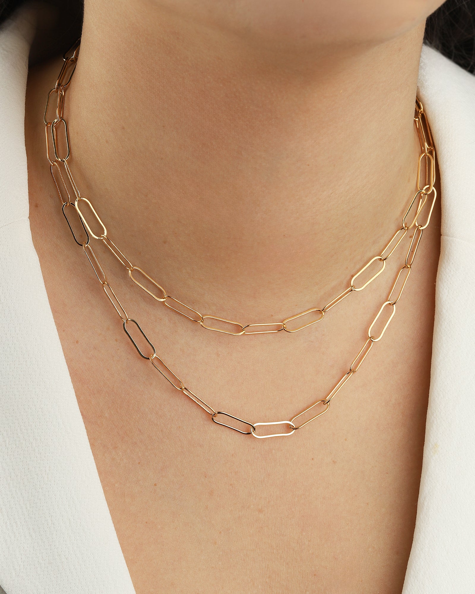 XL Paperclip Chain Necklace | Medium 14k Gold Filled