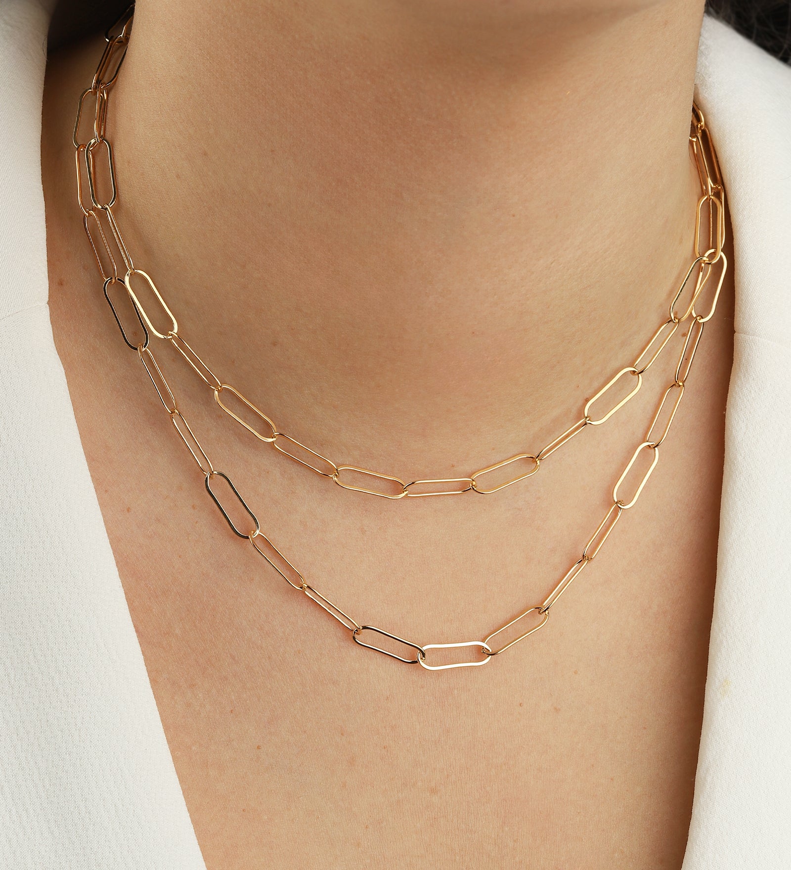 XL Paperclip Chain Necklace | Large 14k Gold Filled