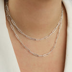 Large Paperclip Chain Necklace | Medium Sterling Silver