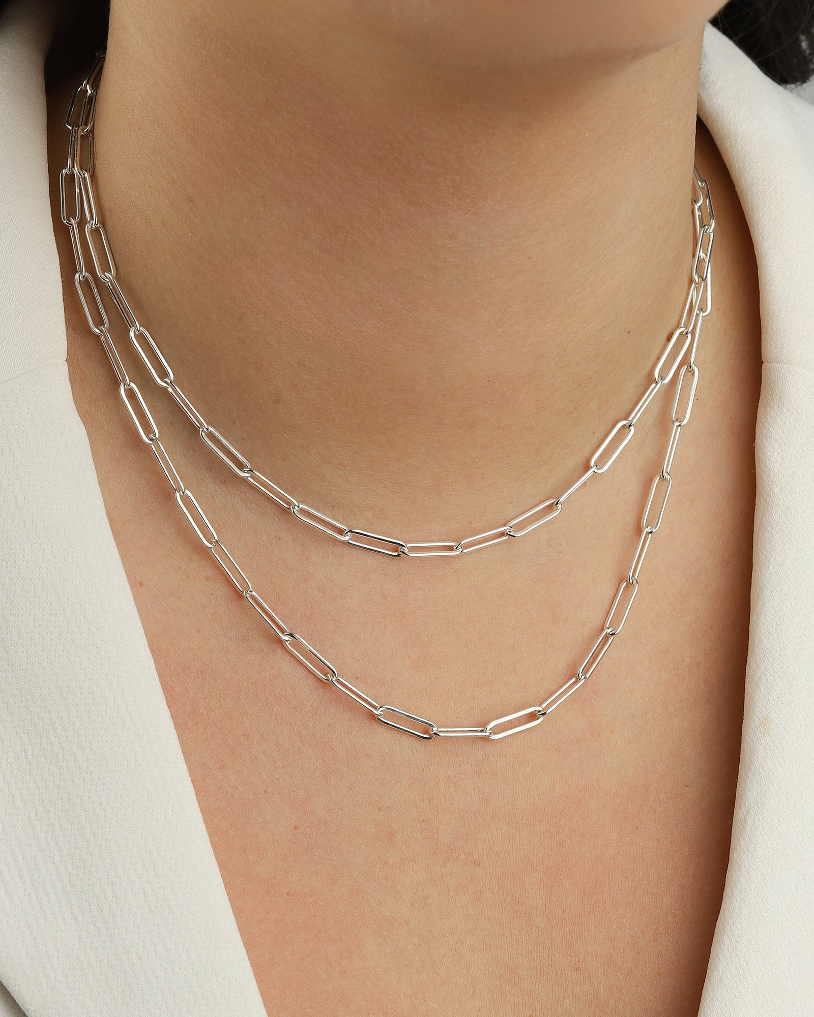 Large Paperclip Chain Necklace | Medium Sterling Silver