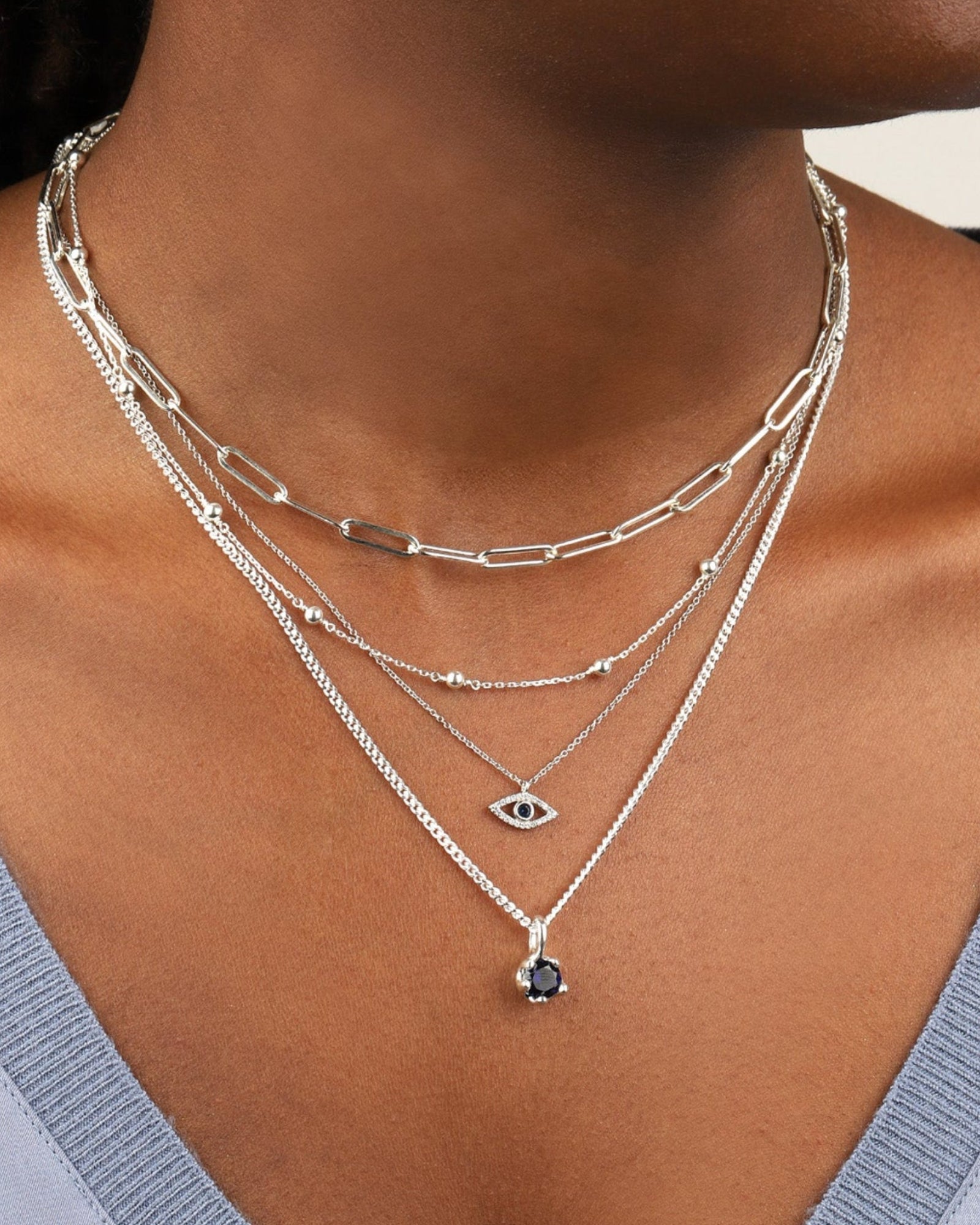 1948-Paperclip Chain Necklace | Large-Necklaces-Blue Ruby Jewellery-Vancouver Canada