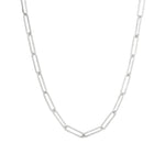 1948-Large Paperclip Chain Necklace | 16"-Necklaces-Sterling Silver-Blue Ruby Jewellery-Vancouver Canada