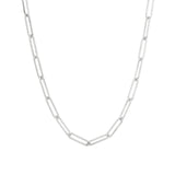 1948-Large Paperclip Chain Necklace | 16"-Necklaces-Sterling Silver-Blue Ruby Jewellery-Vancouver Canada
