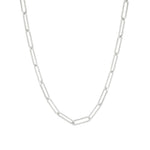 1948-Large Paperclip Chain Necklace | 18"-Necklaces-Sterling Silver-Blue Ruby Jewellery-Vancouver Canada