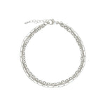 3 Row Multi Chain Bracelet Sterling Silver