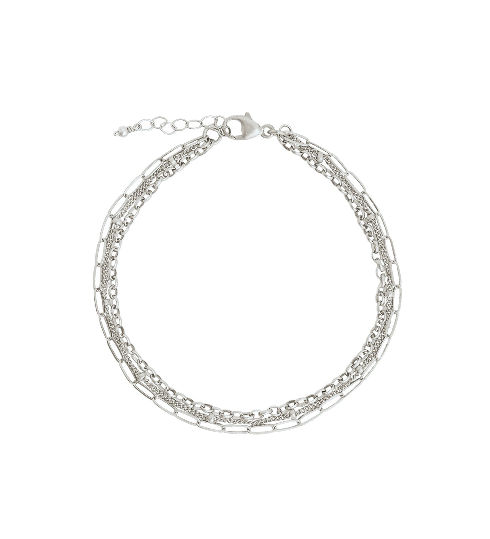 3 Row Multi Chain Bracelet Sterling Silver