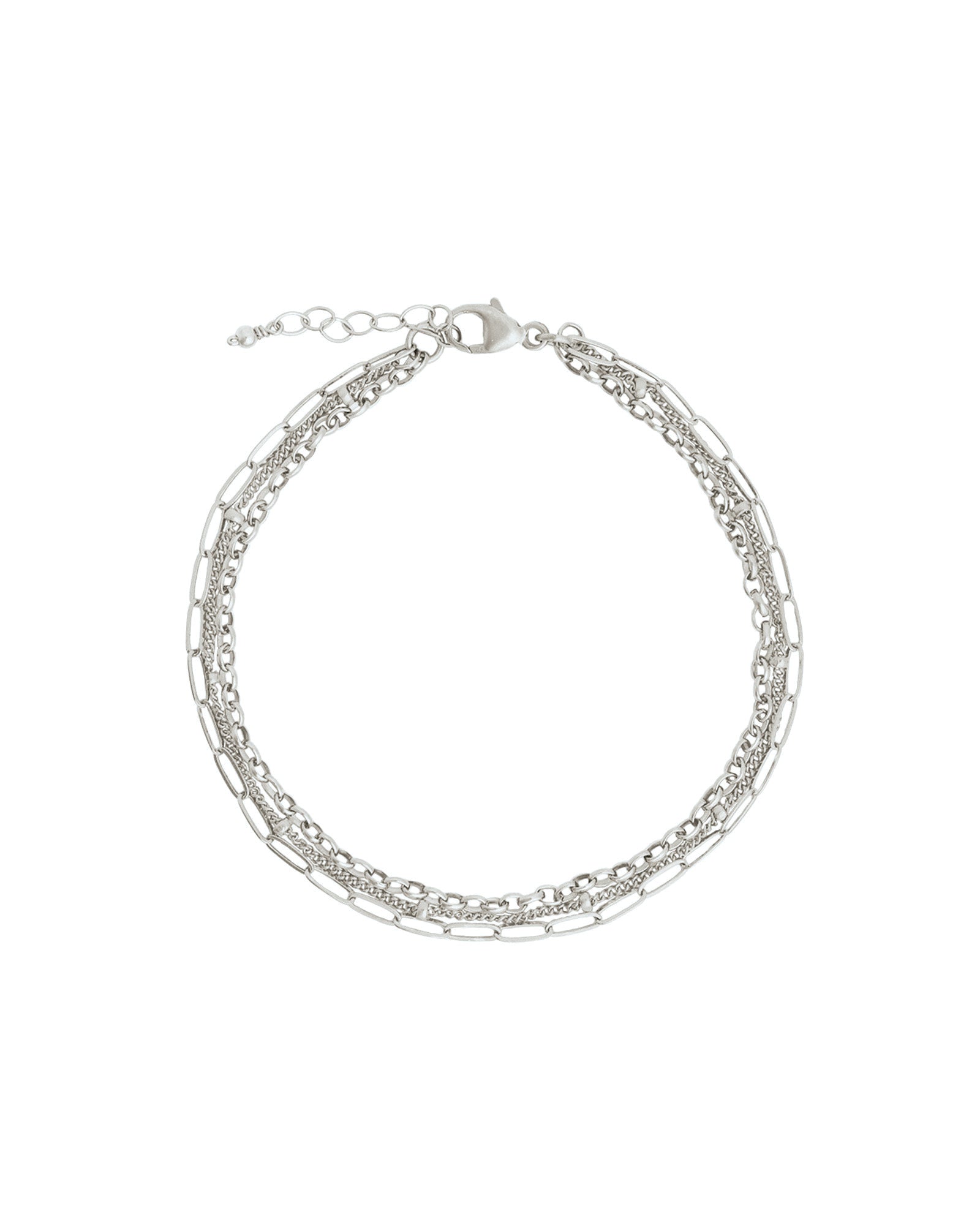 3 Row Multi Chain Bracelet Sterling Silver