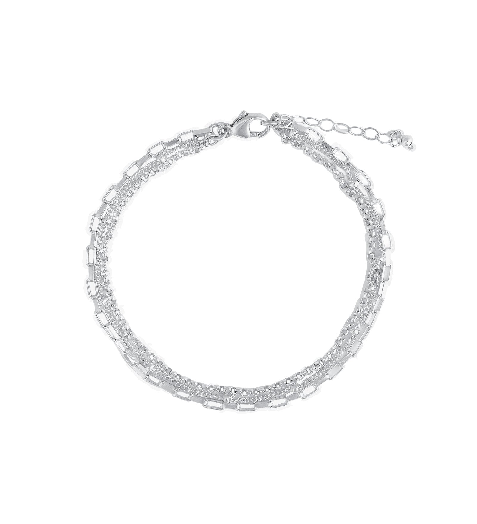 1948-3 Row Multi Chain Bracelet-Bracelets-Sterling Silver-Blue Ruby Jewellery-Vancouver Canada