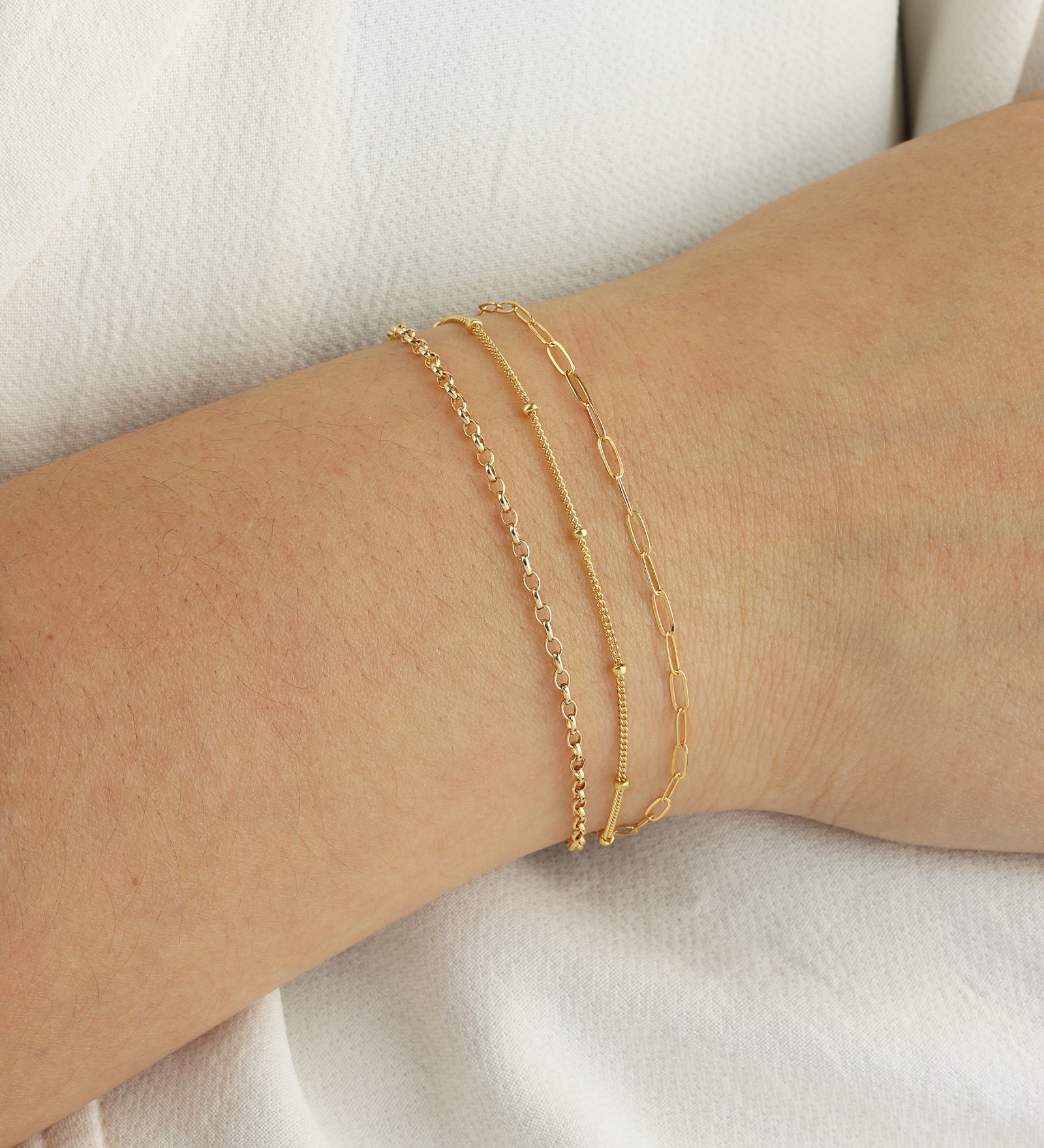 3 Row Multi Chain Bracelet 14k Gold Filled