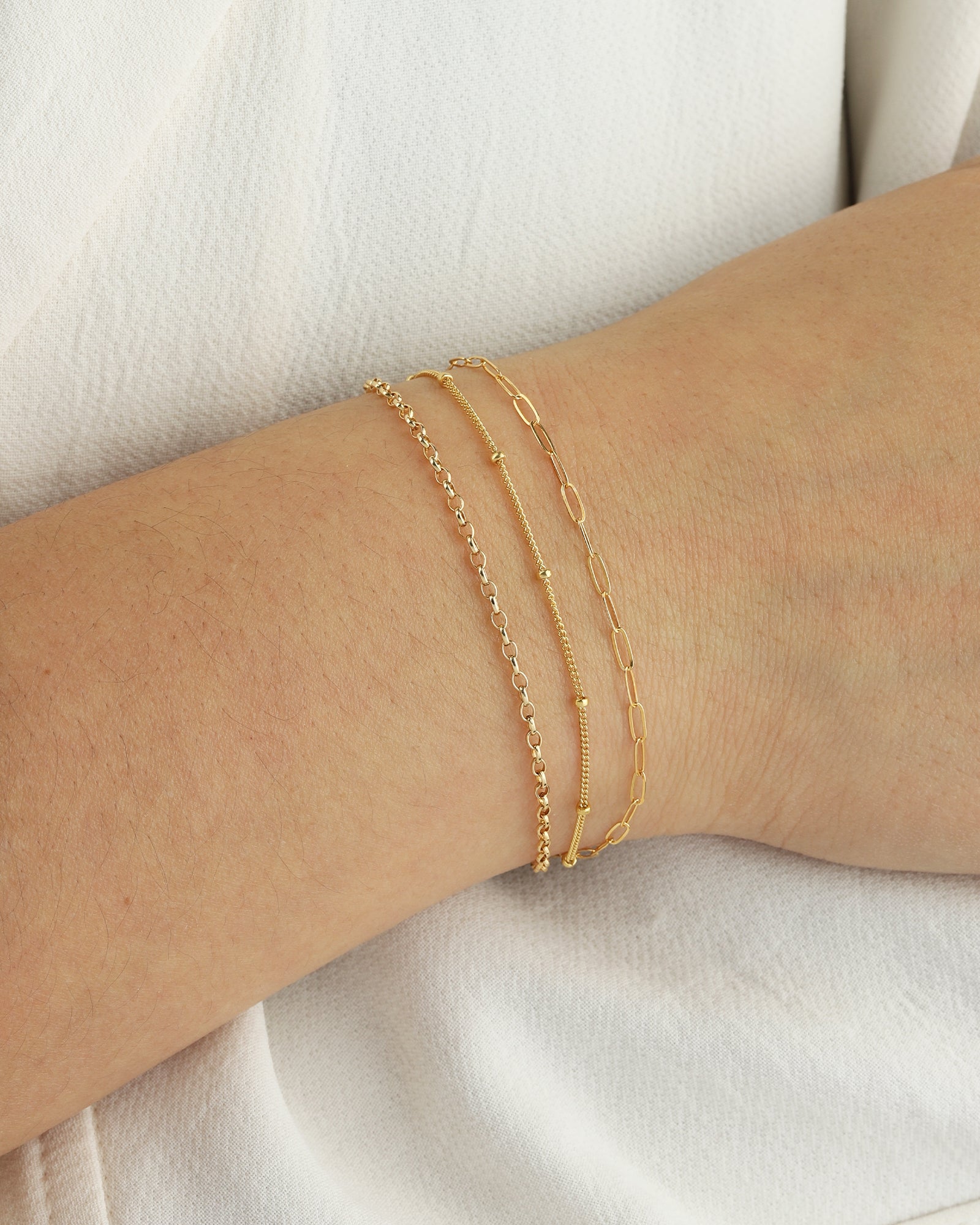 3 Row Multi Chain Bracelet 14k Gold Filled