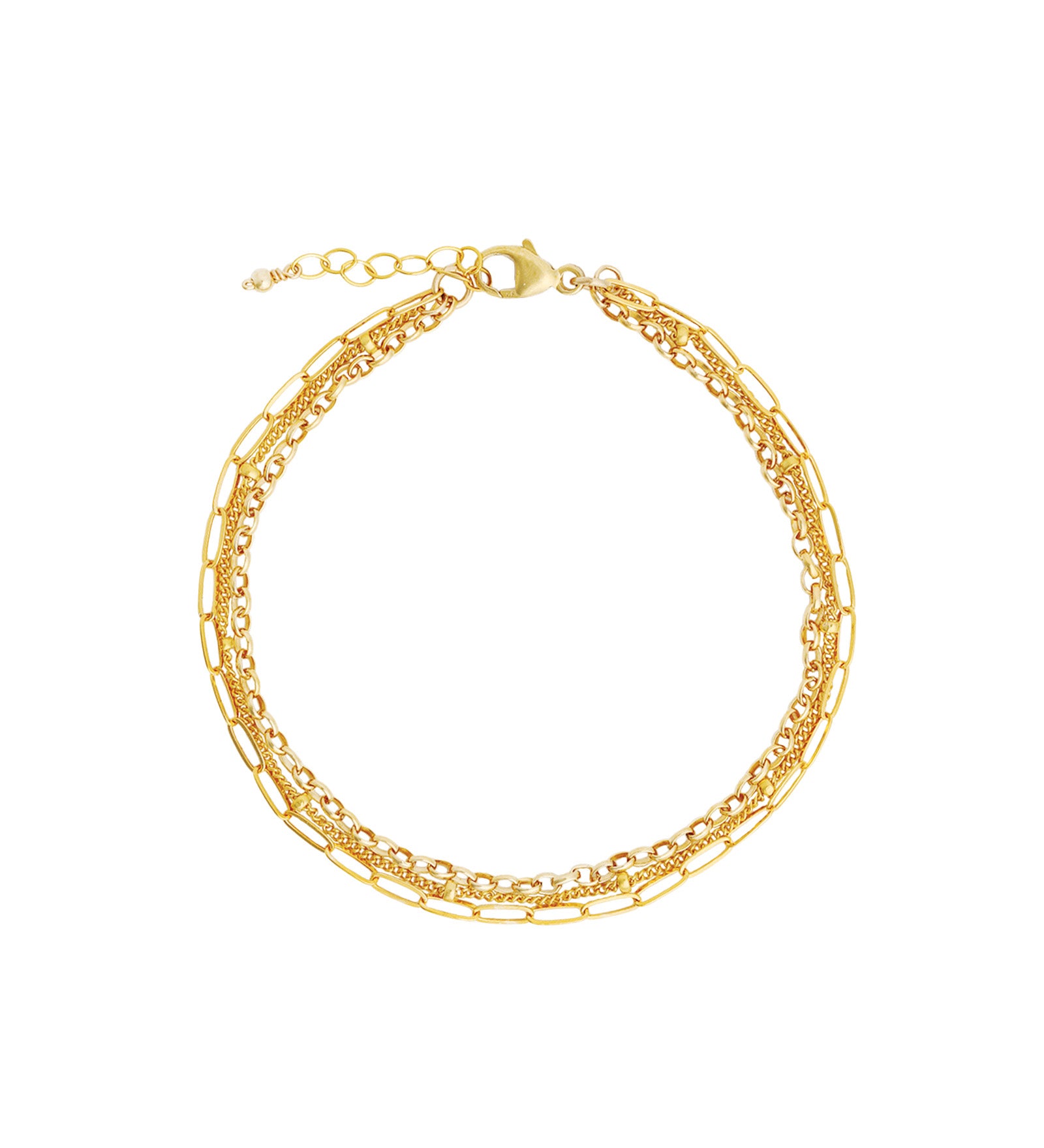 3 Row Multi Chain Bracelet 14k Gold Filled