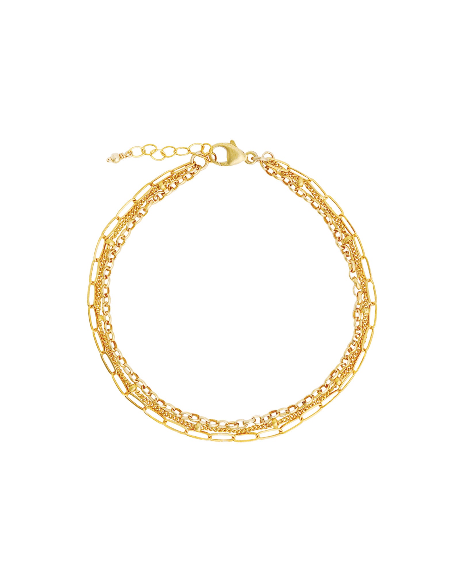 3 Row Multi Chain Bracelet 14k Gold Filled