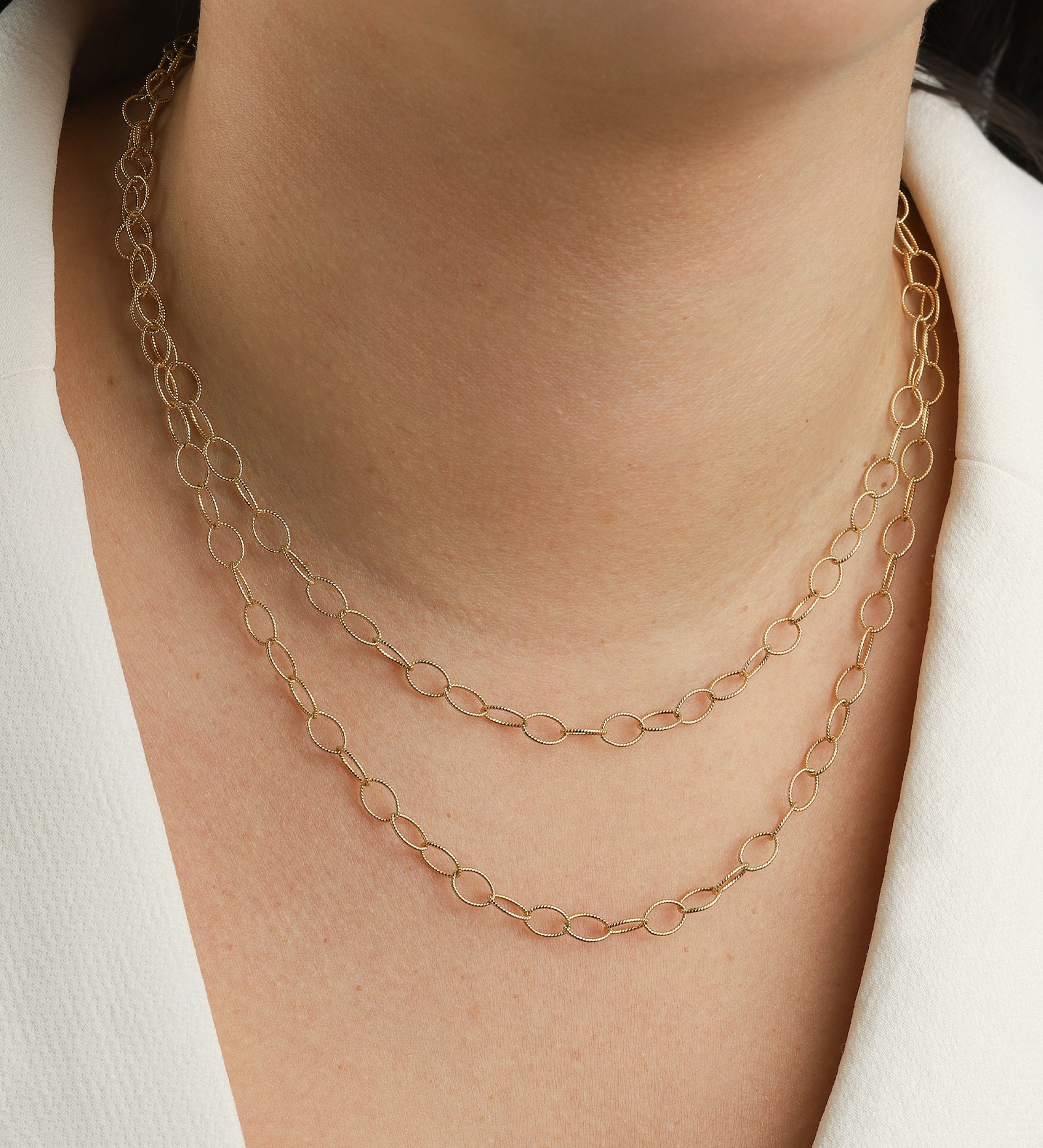 Oval Twist Cable Necklace 14k Gold Filled