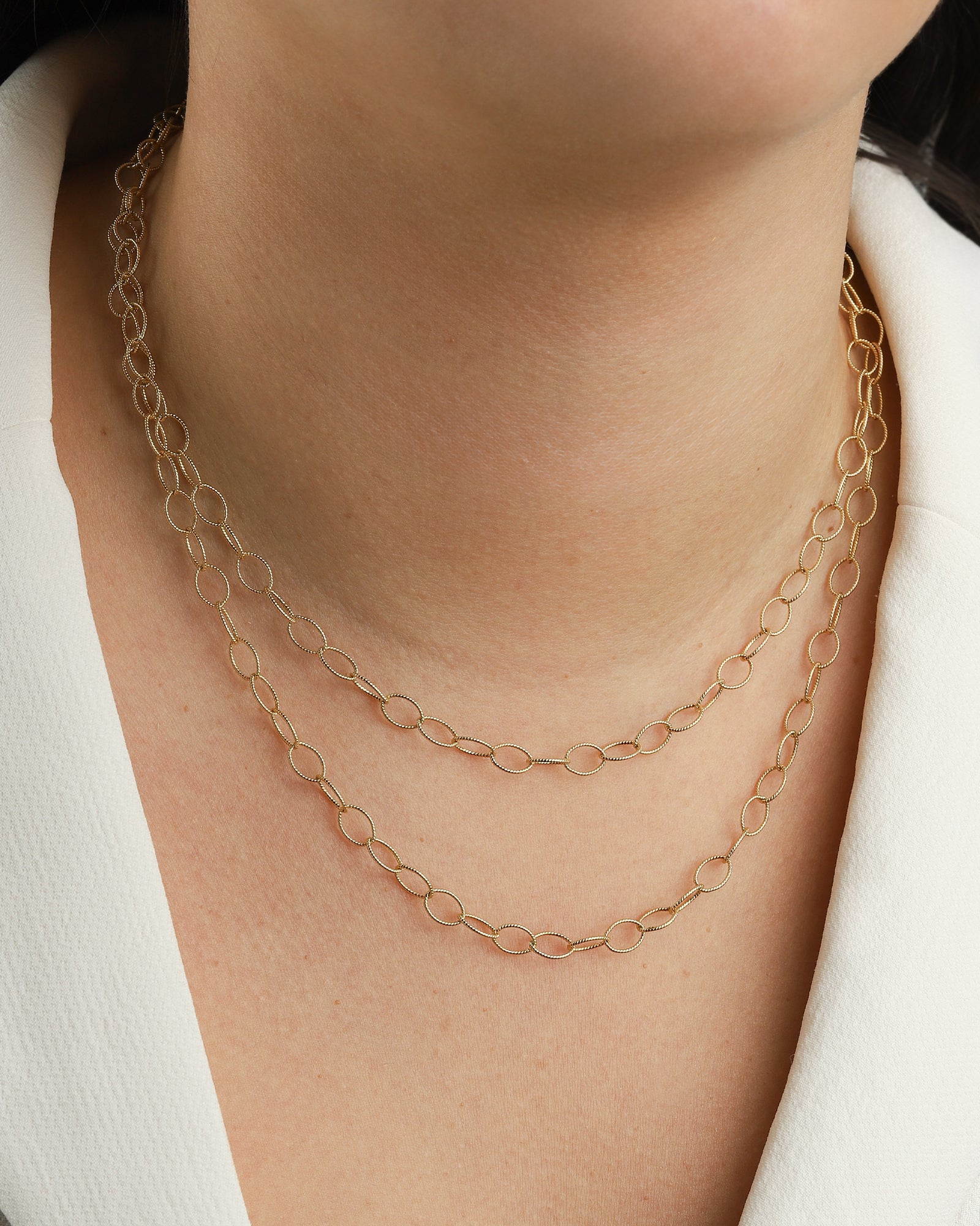 Oval Twist Cable Necklace 14k Gold Filled