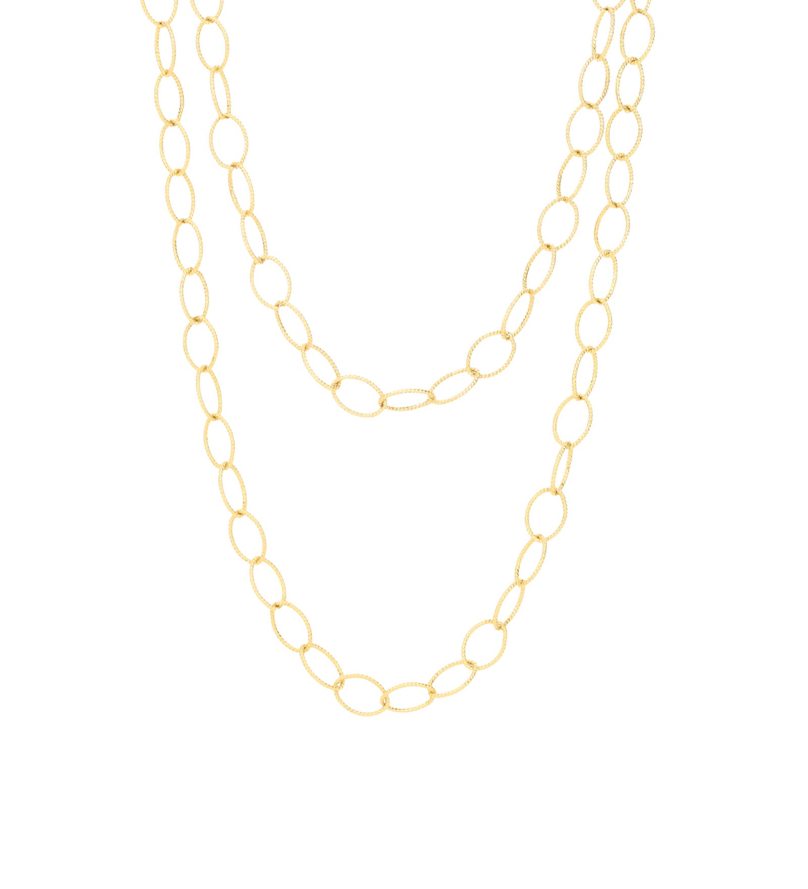 1948-Oval Twist Cable Necklace-Necklaces-14k Gold Filled-Blue Ruby Jewellery-Vancouver Canada