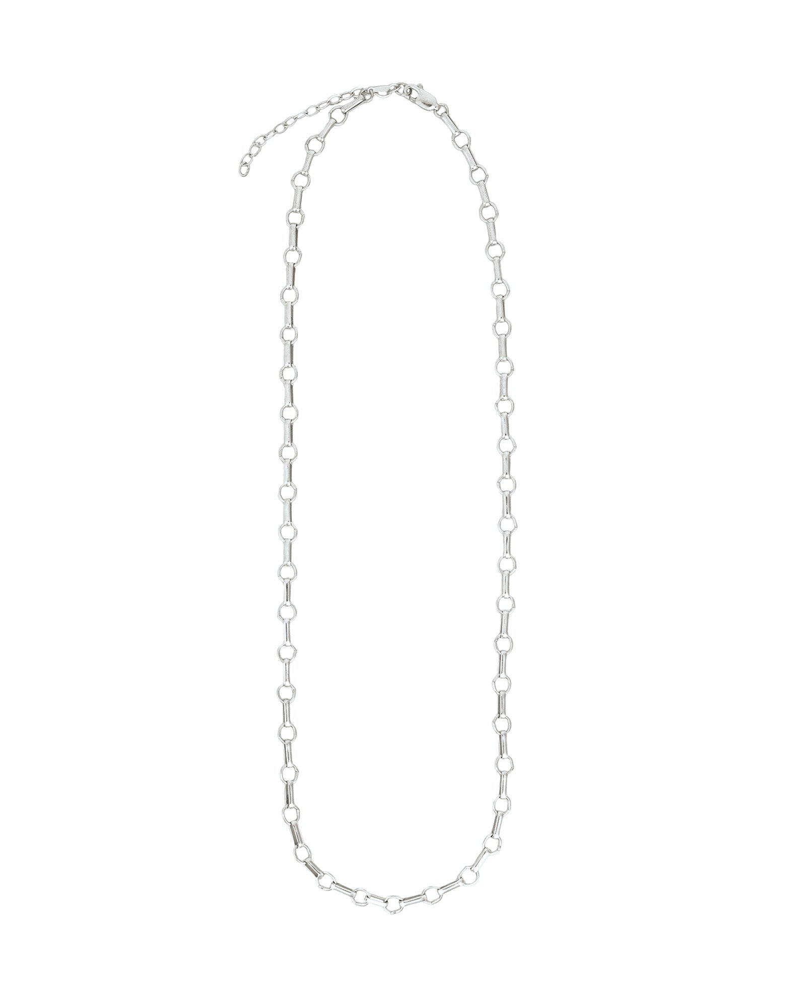 Rolo and Round Link Necklace | Medium Sterling Silver