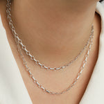 Rolo and Round Link Necklace | Large Sterling Silver