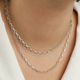 Rolo and Round Link Necklace | Large Sterling Silver