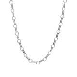 Rolo and Round Link Necklace | Large Sterling Silver