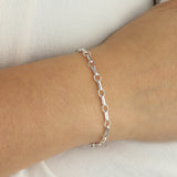Rolo and Round Link Bracelet Sterling Silver