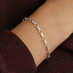 Rolo and Round Link Bracelet Sterling Silver