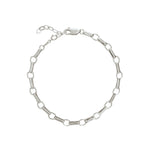 Rolo and Round Link Bracelet Sterling Silver