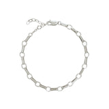 Rolo and Round Link Bracelet Sterling Silver