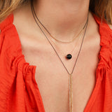 Wish Necklace 14k Gold Filled, Black Onyx