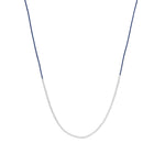 Wish Necklace Sterling Silver, Navy