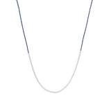 Wish Necklace Sterling Silver, Navy