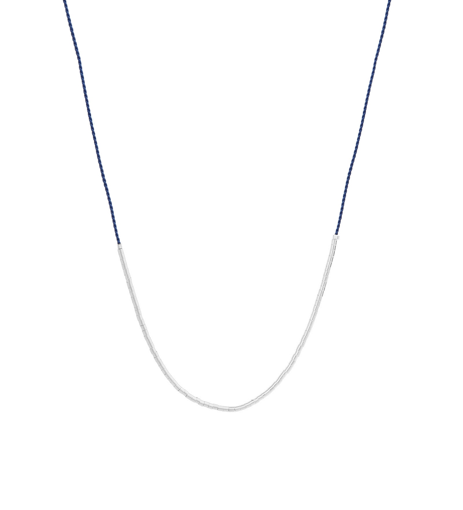 Wish Necklace Sterling Silver, Navy