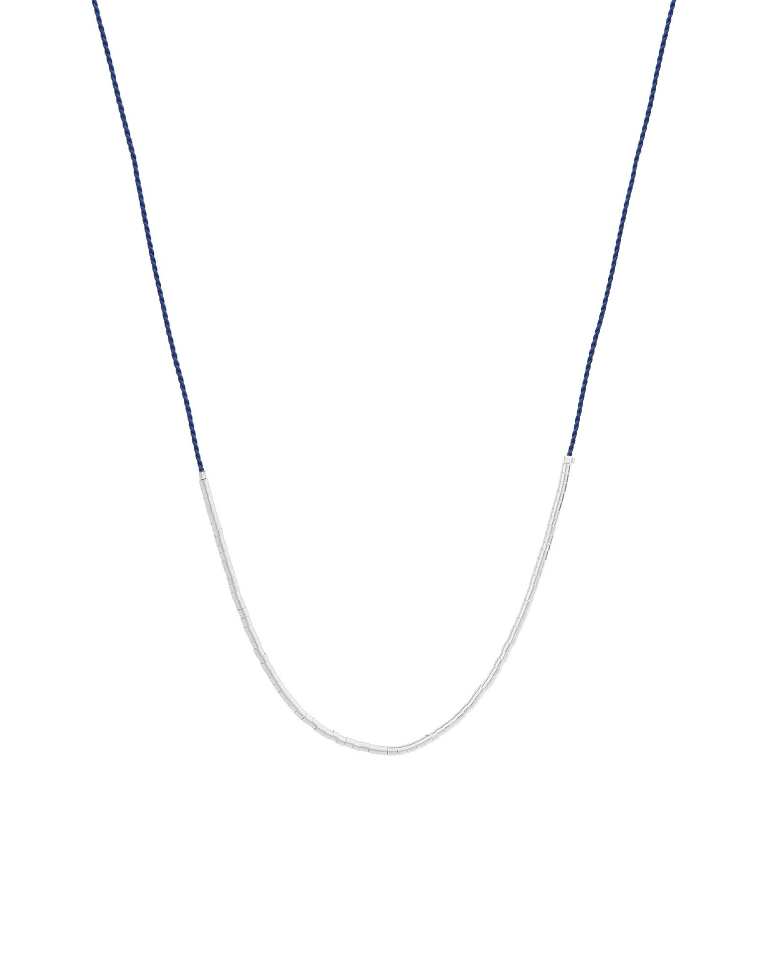 Wish Necklace Sterling Silver, Navy