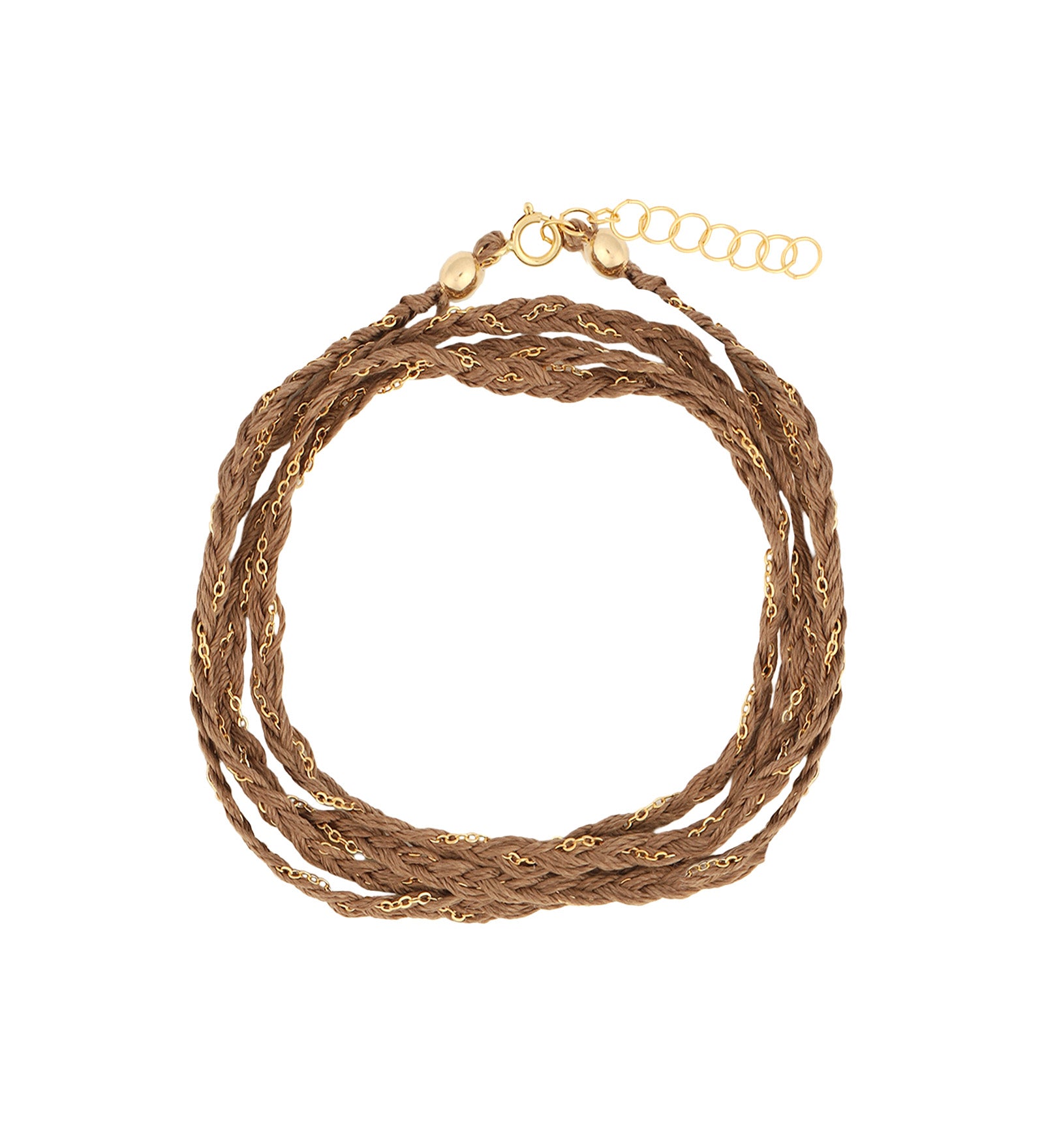 Braied Silk & Chain Wrap Bracelet 14k Gold Filled, Silk
