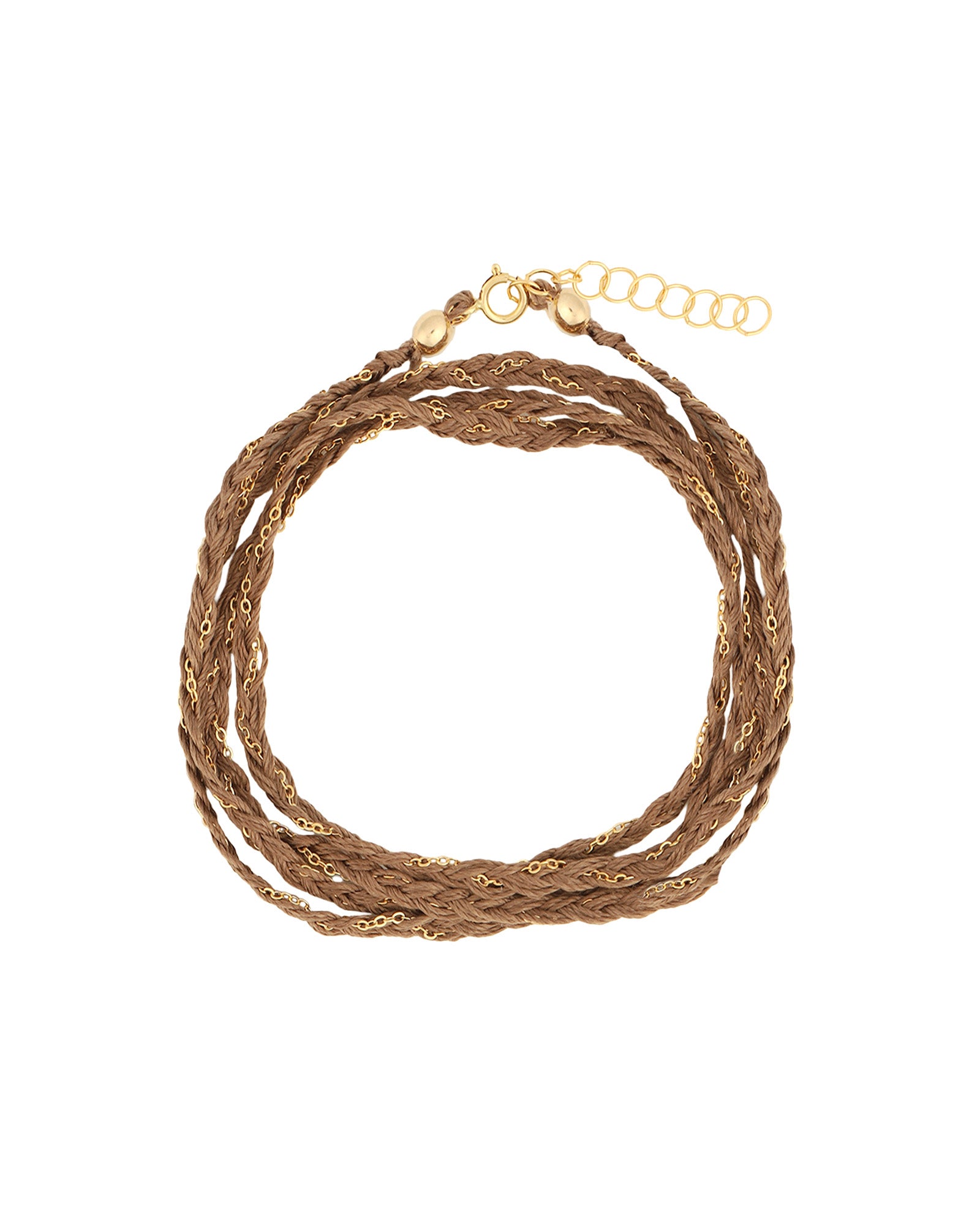 Braied Silk & Chain Wrap Bracelet 14k Gold Filled, Silk