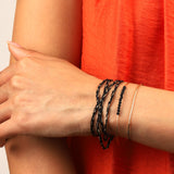 Braided Silk & Chain Wrap Bracelet