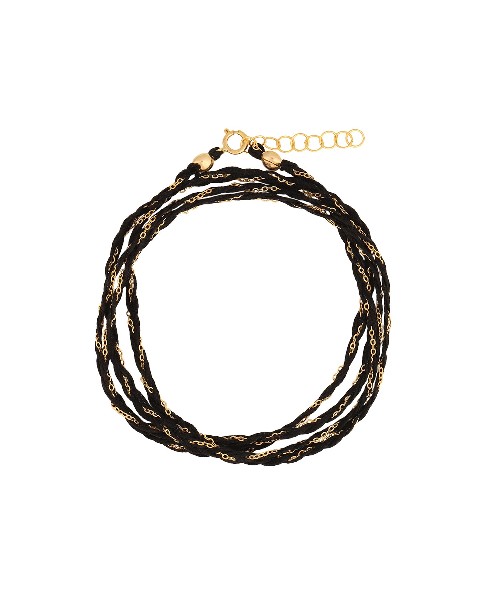 Braied Silk & Chain Wrap Bracelet 14k Gold Filled, Silk