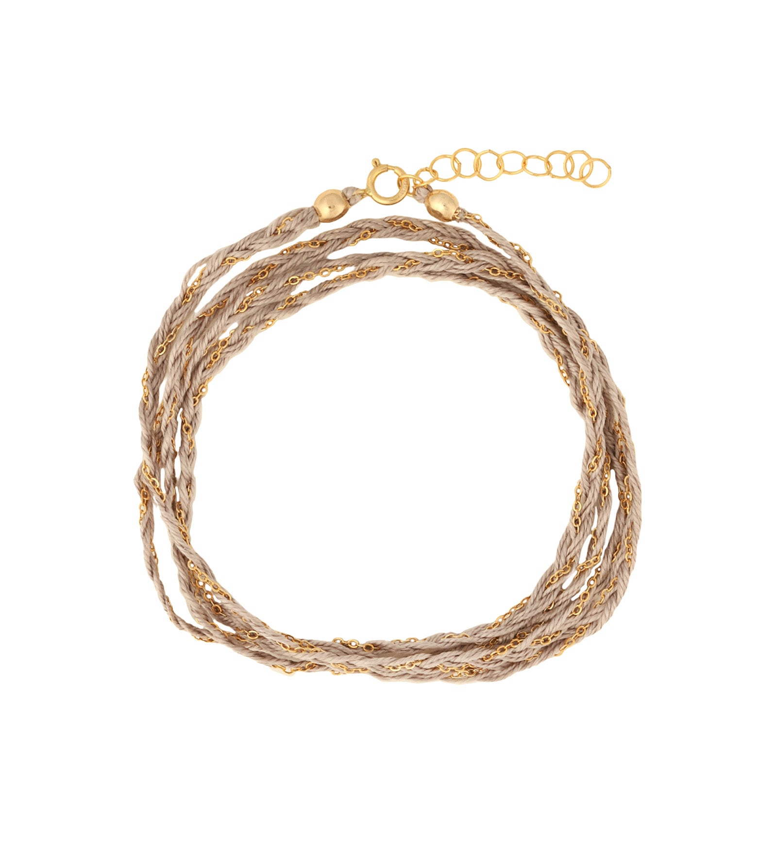 Braied Silk & Chain Wrap Bracelet 14k Gold Filled, Silk