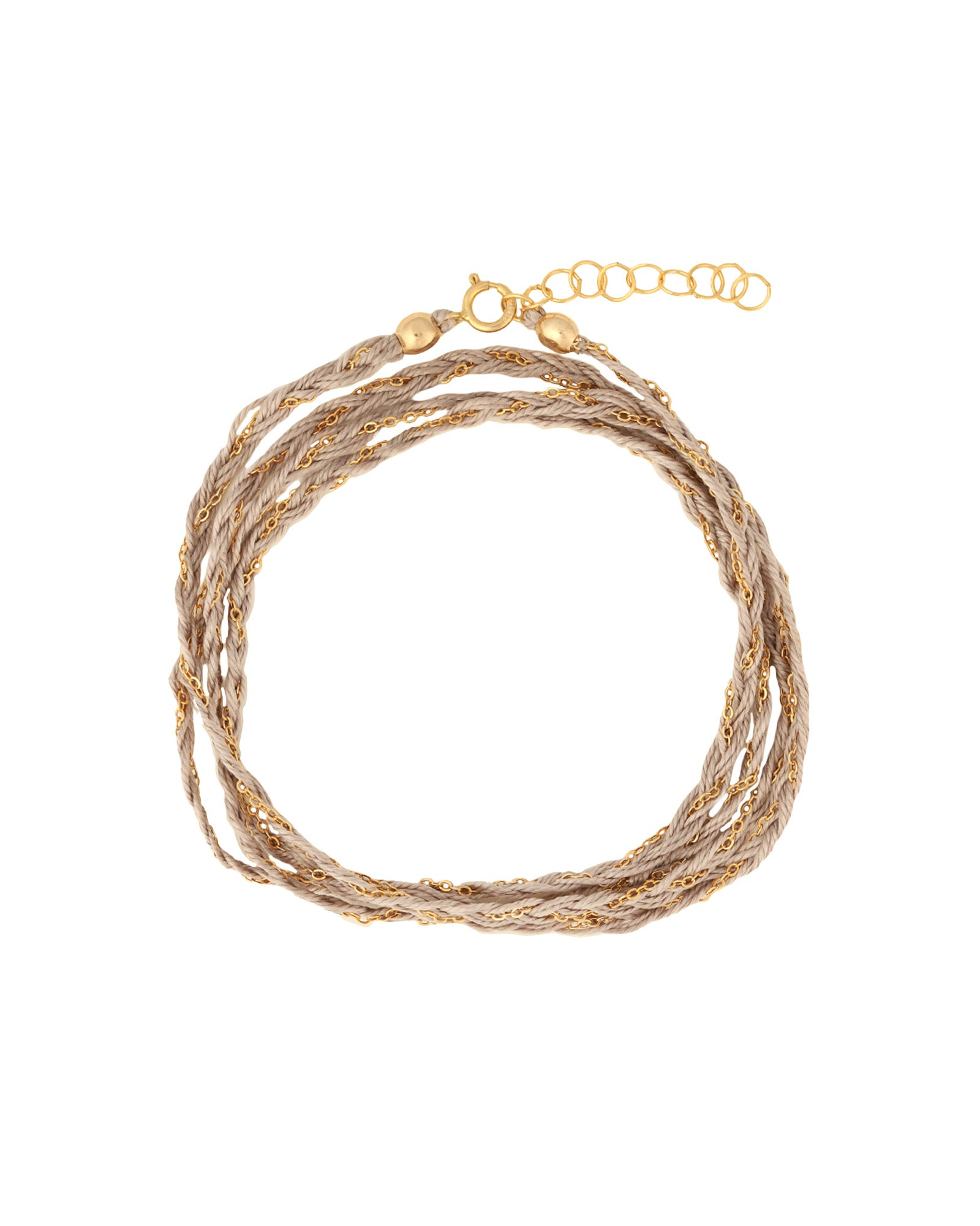 Braied Silk & Chain Wrap Bracelet 14k Gold Filled, Silk