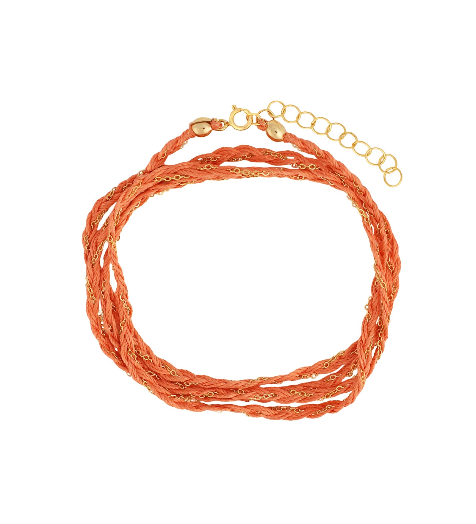 Braied Silk & Chain Wrap Bracelet 14k Gold Filled, Silk