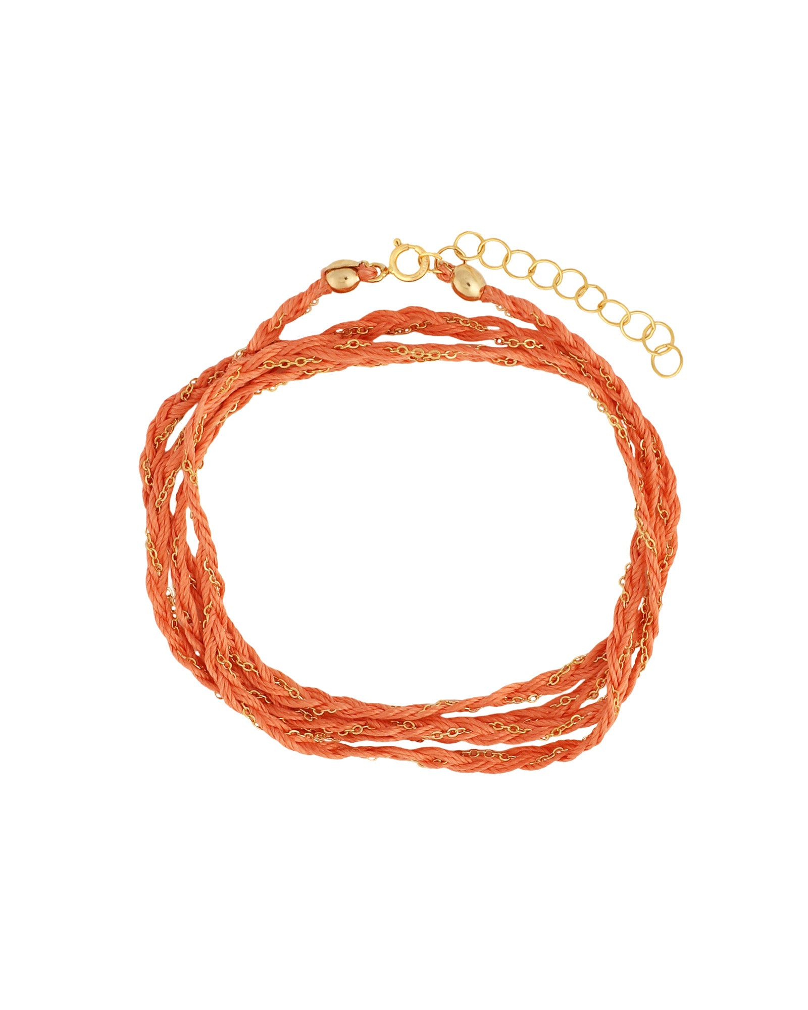 Braied Silk & Chain Wrap Bracelet 14k Gold Filled, Silk
