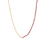 Yin Yang Necklace Sterling Silver, Garnet