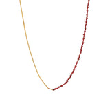 Yin Yang Necklace Sterling Silver, Garnet