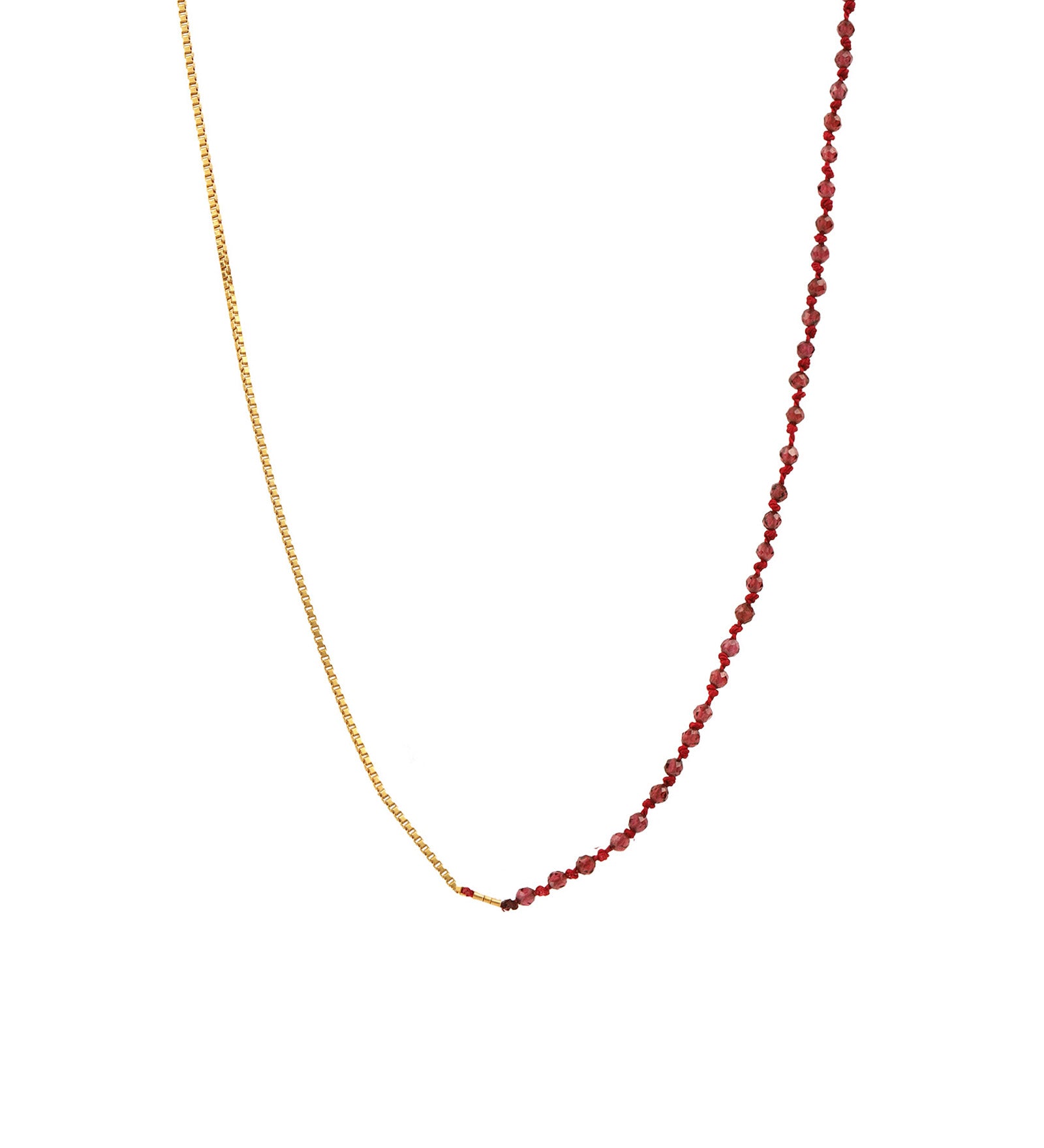 Yin Yang Necklace Sterling Silver, Garnet