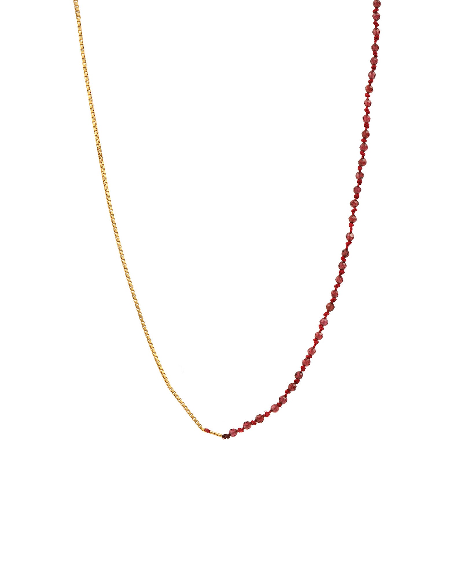 Yin Yang Necklace Sterling Silver, Garnet
