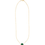 Magnetic Dot Necklace 14k Gold Filled, Green Agate