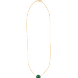 Magnetic Dot Necklace 14k Gold Filled, Green Agate