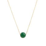 Magnetic Dot Necklace 14k Gold Filled, Green Agate