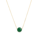 Magnetic Dot Necklace 14k Gold Filled, Green Agate